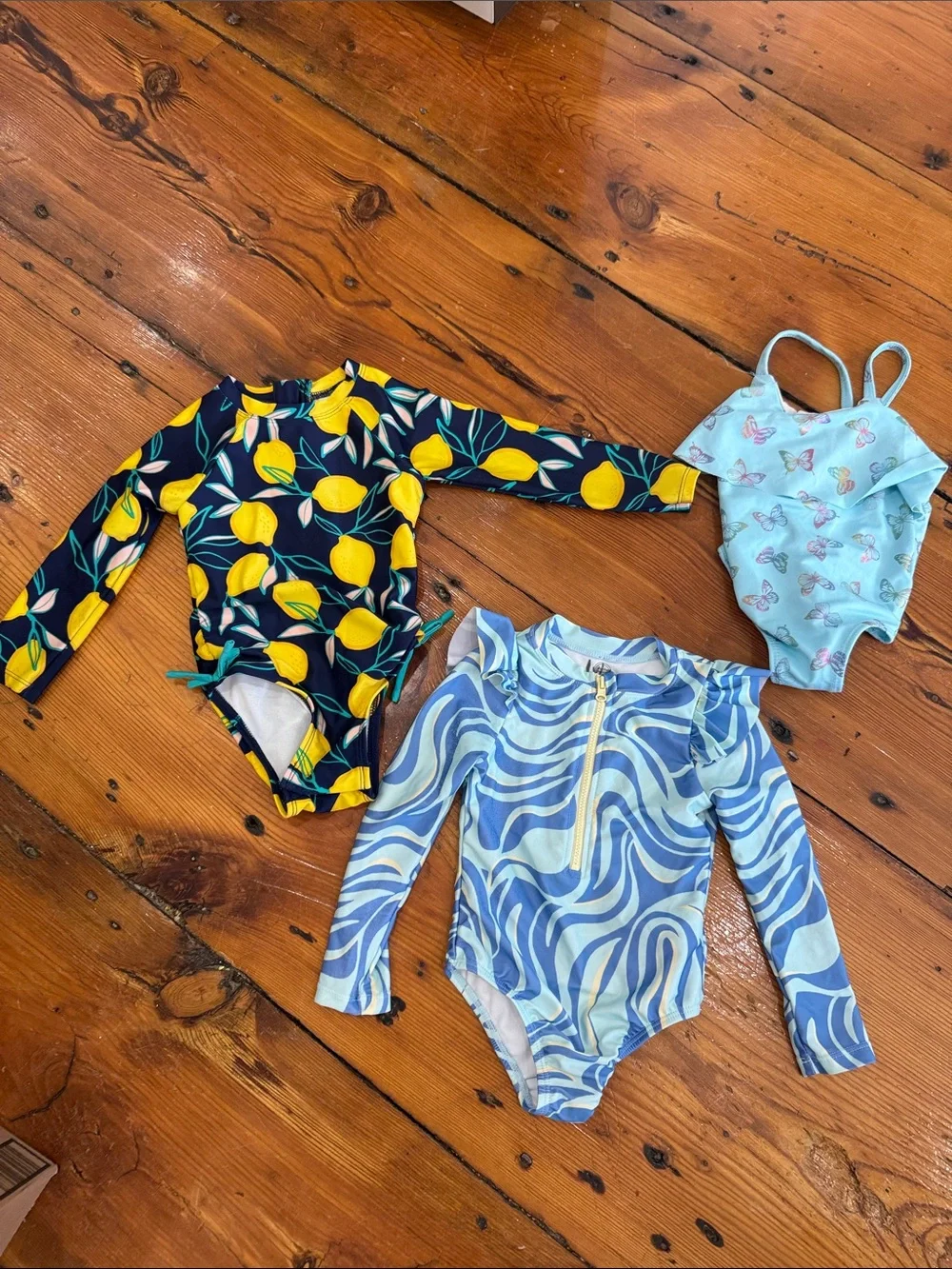 2T Cat & Jack Navy, wonder nation Long-Sleeve One-Piece Swimsuits 3 total